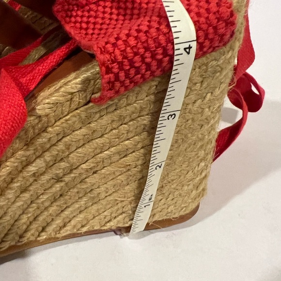 Viscata Barcelona Tamariu Red Canvas Wedge Espadrille Strappy Sandals - Picture 13 of 13